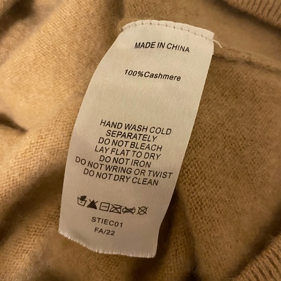 ✰ tan quince crewneck 100% cashmere tee ✰ - Picture 4 of 4